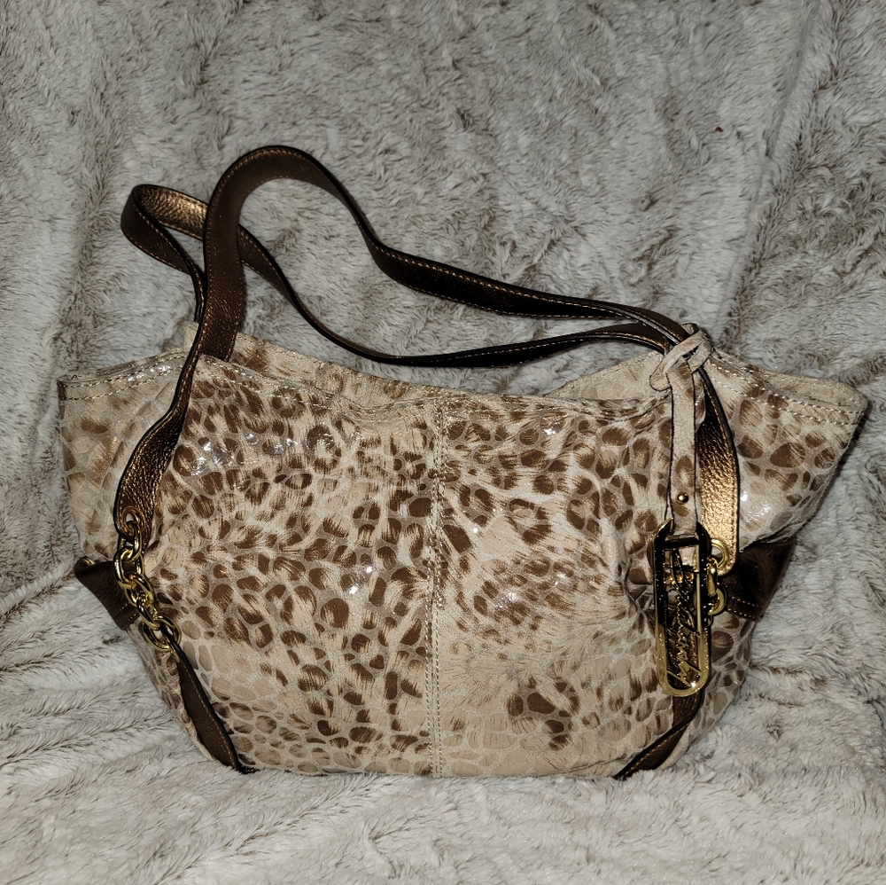B. Makowsky animal print bag.